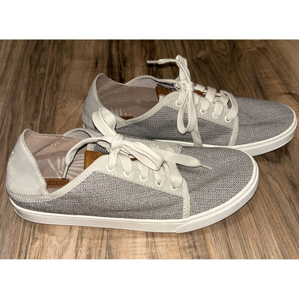 Size 9.5 OLUKAI Pehuea Li‎ Women's Slip On Sneakers, Tapa/White Sand